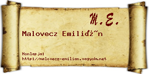 Malovecz Emilián névjegykártya